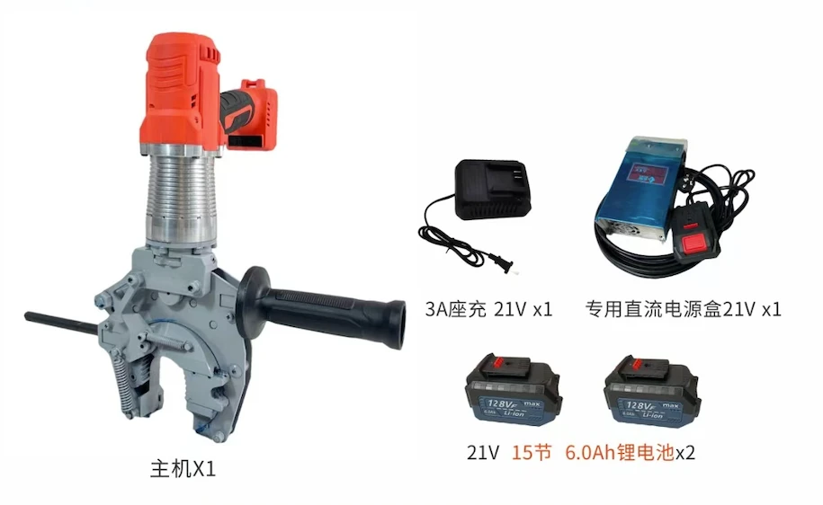 Clé à tuyau électrique sans balais D53, modèle double -puissance, couple élevé de 800 N·m, mâchoire de 16 à 53 mm, 900 W, sans fil et filaire, 2 en 1 avec 2 batteries de 6,0 Ah + adaptateur CC